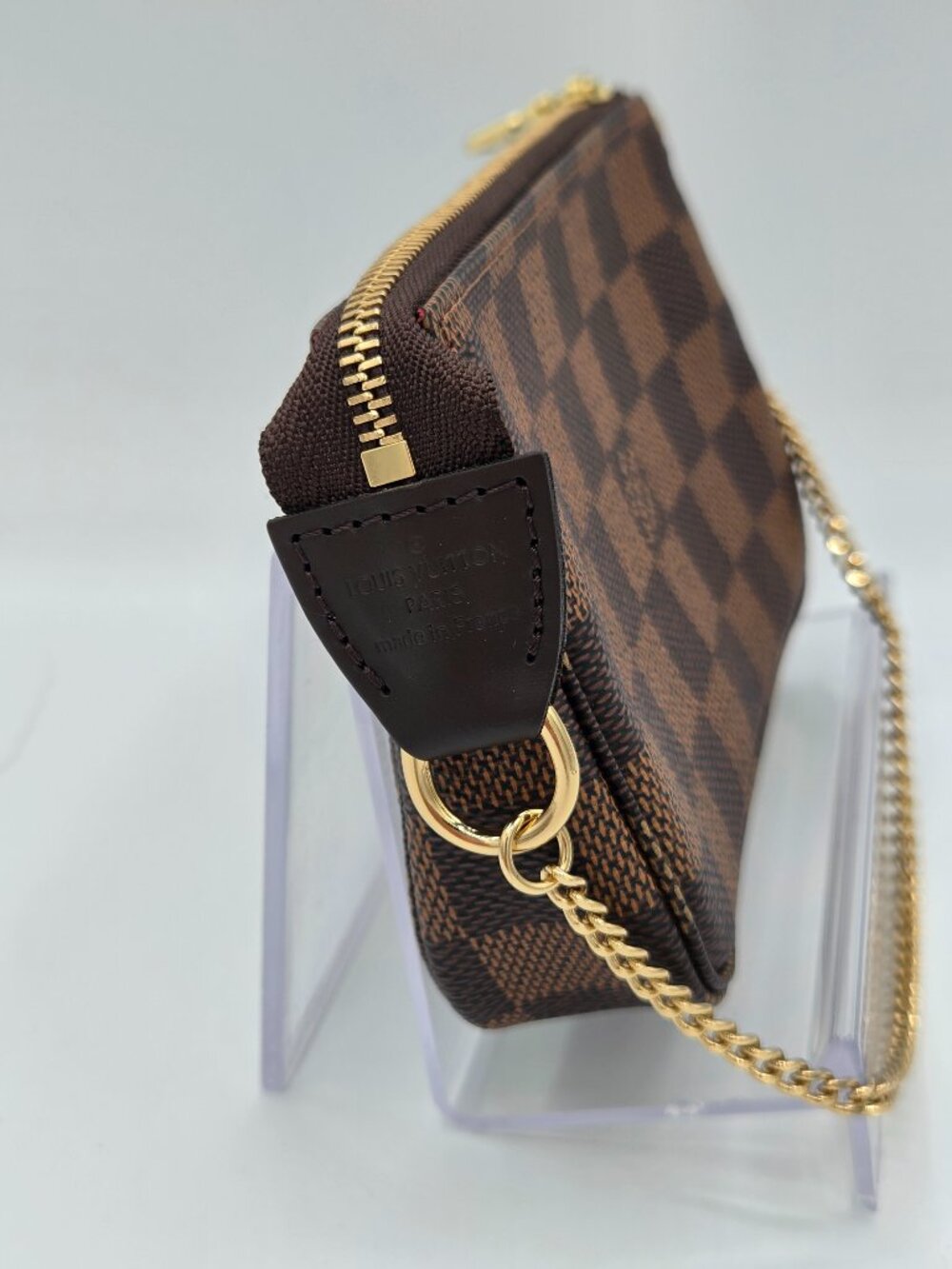 Louis Vuitton Mini Pochette Accessories – Damier Ebene | Chain Wristlet | - Picture 4 of 14